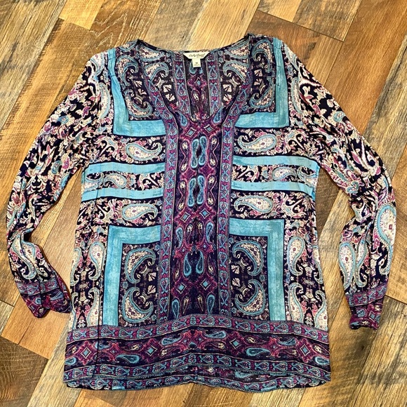 Lucky Brand Tops - LUCKY BRAND Purple/Turquoise Tunic Blouse